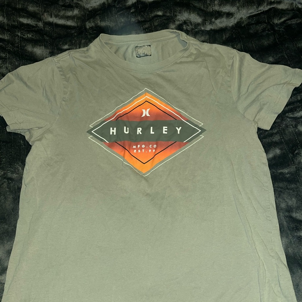 Hurley Gray and Orange Short Sleeve Tee